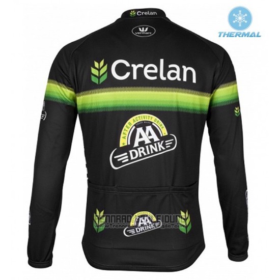 2016 Fahrradbekleidung Crelan AA Grun und Wei Trikot Langarm und Tragerhose